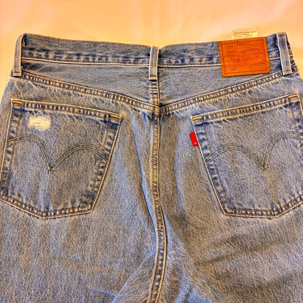 Levi's Light Blue Distressed Boot Cut Jeans - Picture 8 of 13